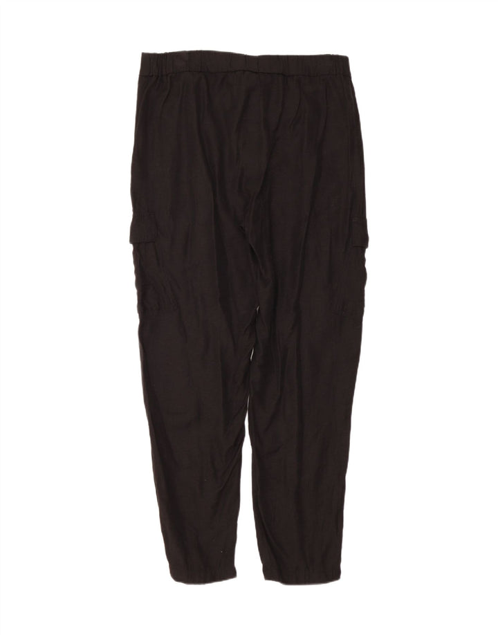 DKNY Womens Tapered Cargo Trousers US 6 Medium W30 L28 Black Rayon Vintage Dkny and Second-Hand Dkny from Messina Hembry 