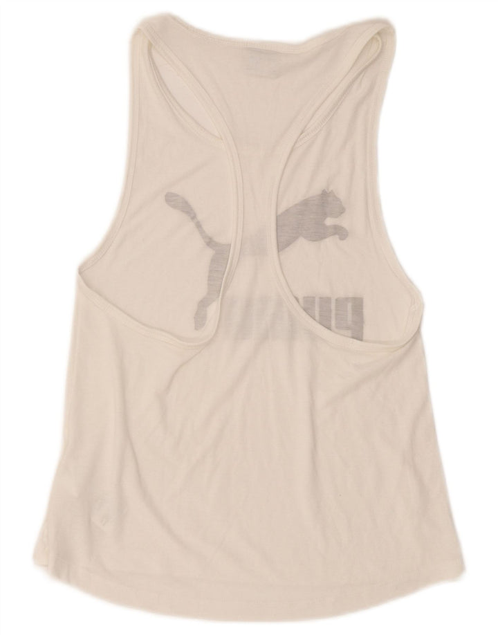 Puma Grafisk Vest Top UK 10 Small White Polyester