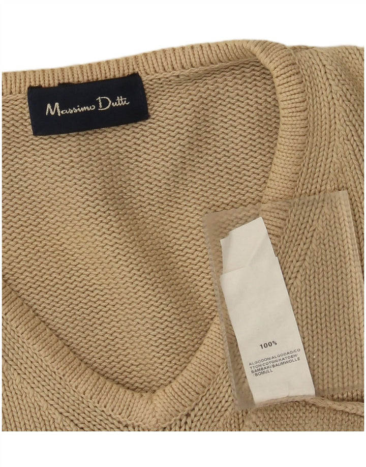 Massimo Dutti Herre V-hals sweater Stor Beige Bomuld