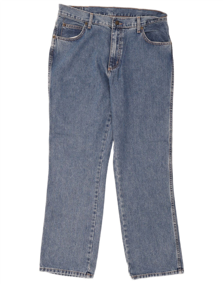 Wrangler Herre Regular Fit Straight Jeans W36 L32 Blå Bomuld
