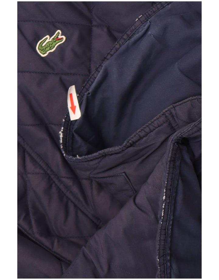 Lacoste Herre quiltet jakke IT 56 3XL Marineblå Polyester