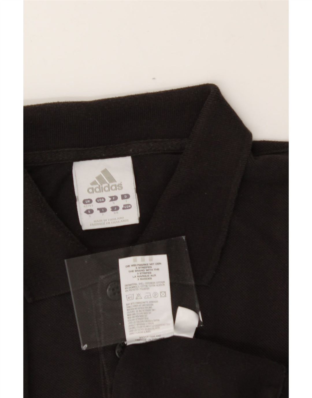ADIDAS Mens Polo Shirt Size 42/44 Large Black Cotton Vintage Adidas and Second-Hand Adidas from Messina Hembry 