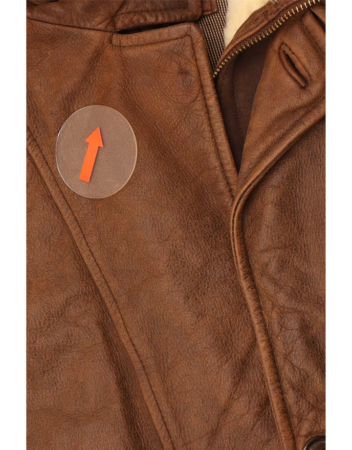 Trapper Herre Læderjakke UK 50 5XL Brun