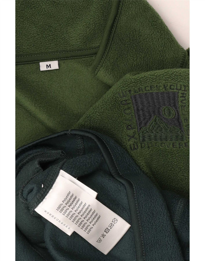 Vintage fleecetrøje med lynlås til mænd mellem grøn Colourblock Polyester