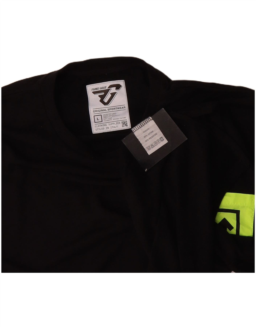 FRANKIE GARAGE Mens Graphic T-Shirt Top Large Black Cotton