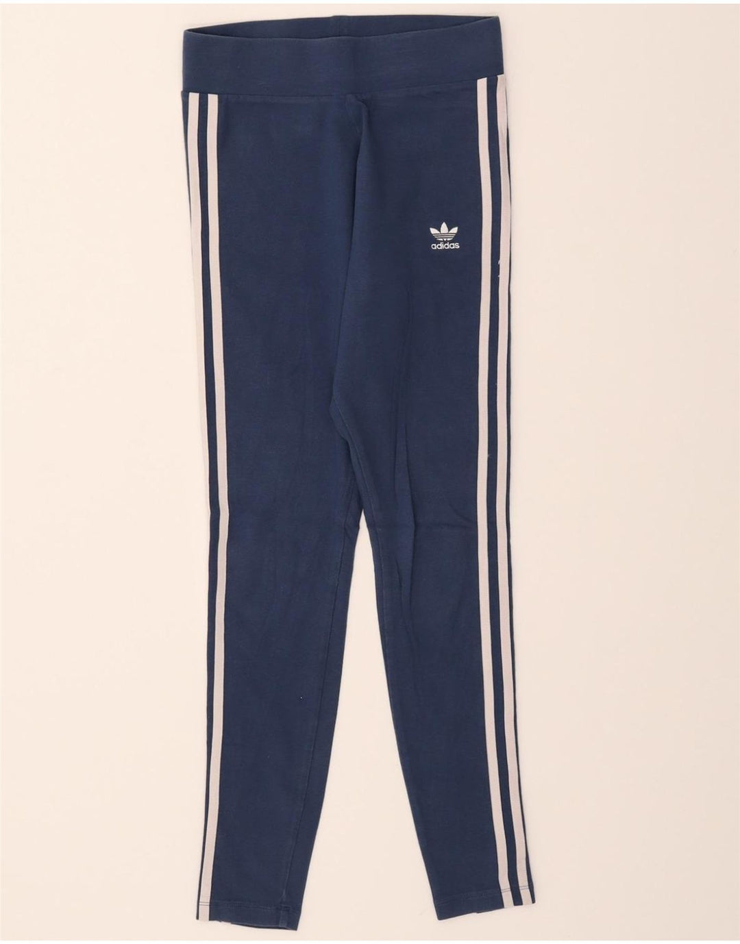 ADIDAS Womens Leggings UK 10 Small Navy Blue Vintage Adidas and Second-Hand Adidas from Messina Hembry 