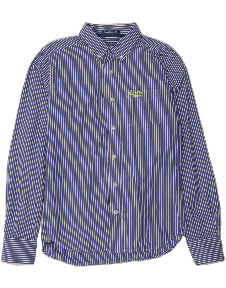 SUPERDRY Mens Shirt Medium Blue Pinstripe Cotton Vintage Superdry and Second-Hand Superdry from Messina Hembry 