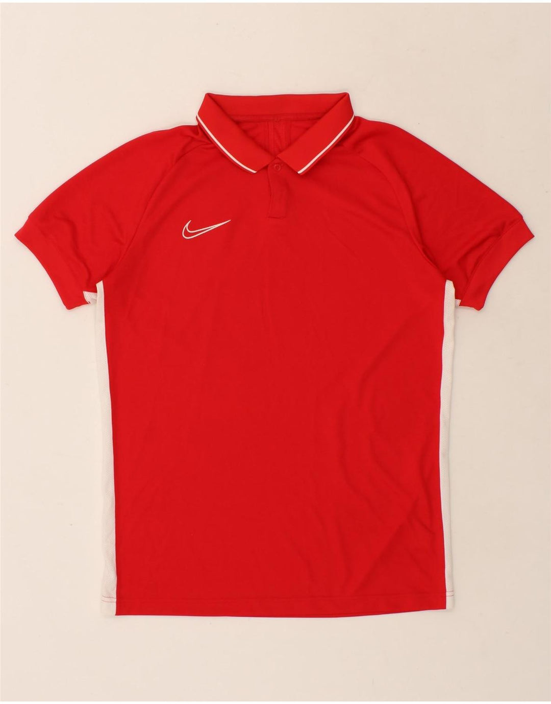 NIKE Mens Polo Shirt Large Red Colourblock Polyester Vintage Nike and Second-Hand Nike from Messina Hembry 