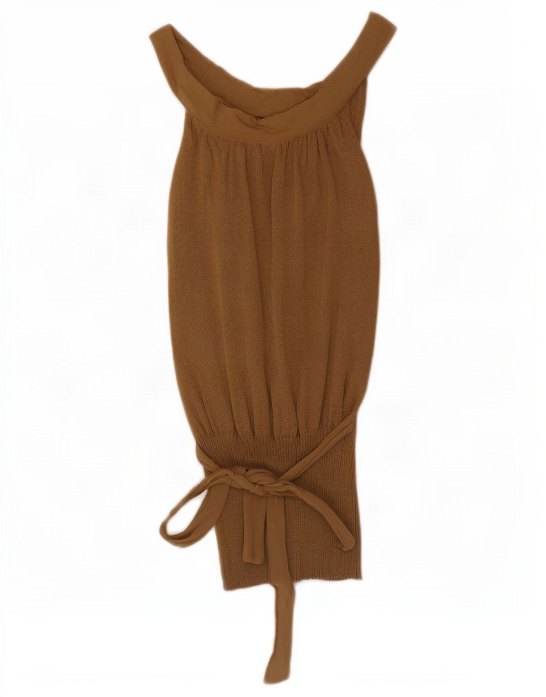 Massimo Dutti Dame Off Shoulder Top UK 14 Stor brun viskose