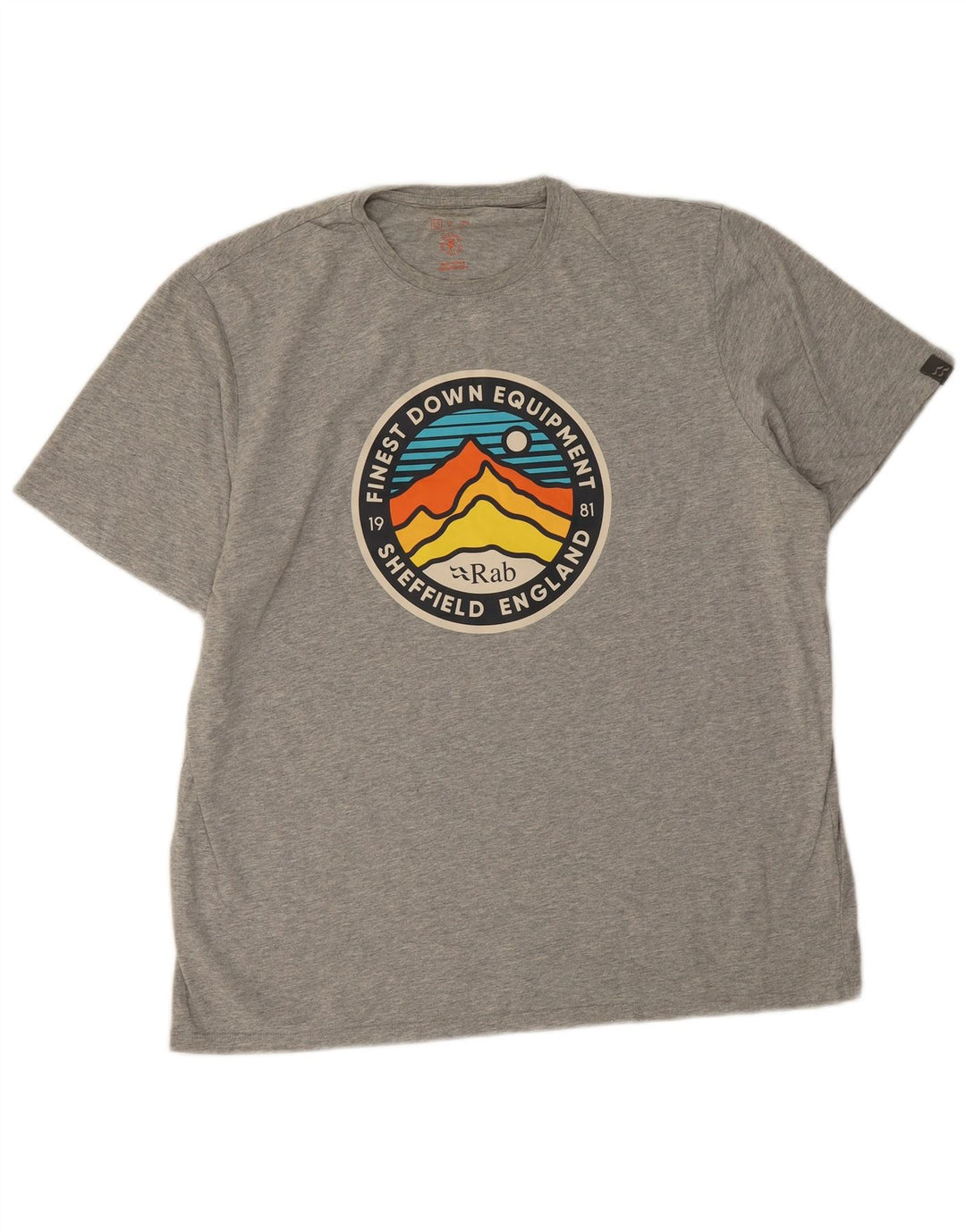 Rab Herre Grafisk T-Shirt Top XL Grå Bomuld