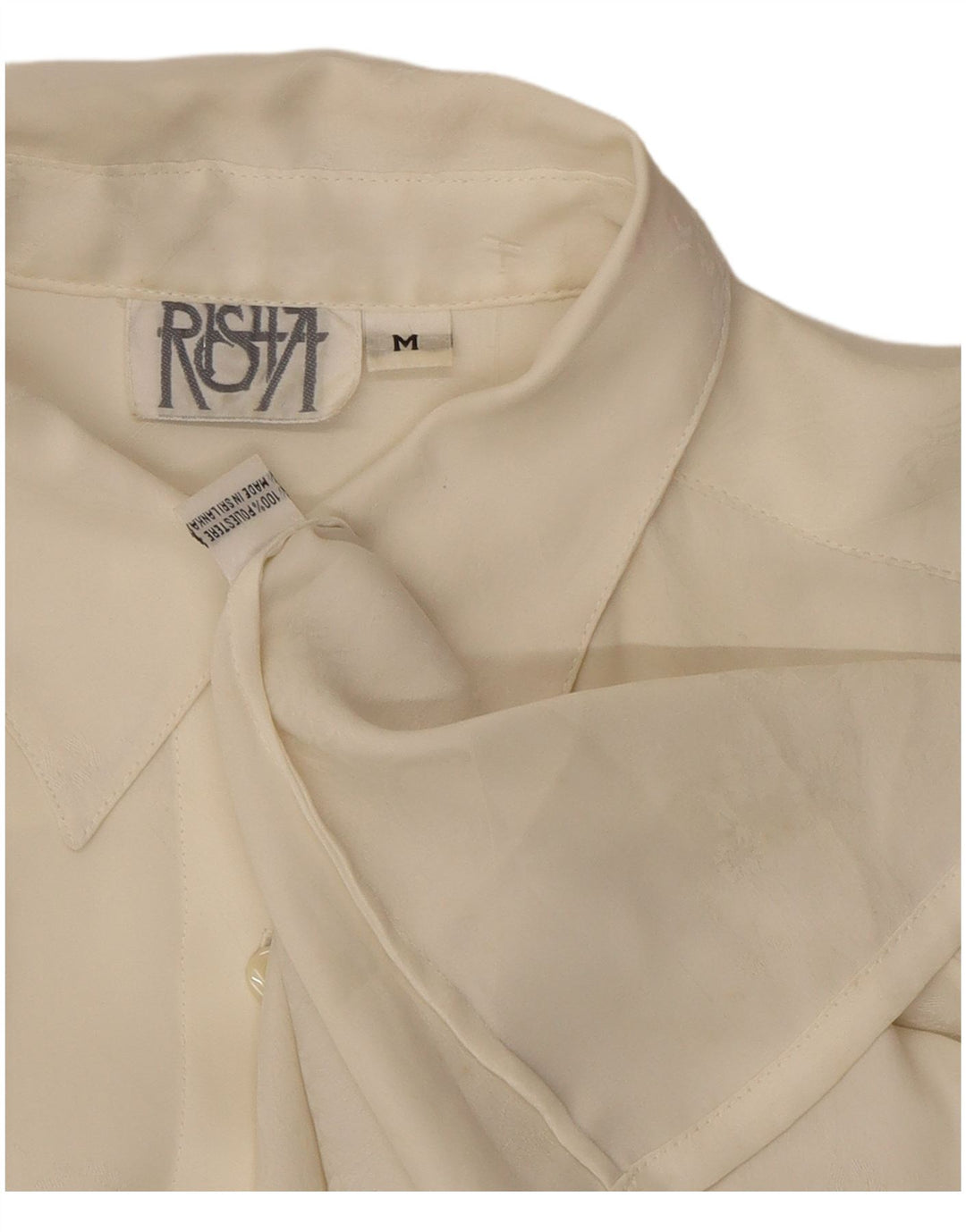 Vintage dameskjorte UK 14 Medium White Polyester