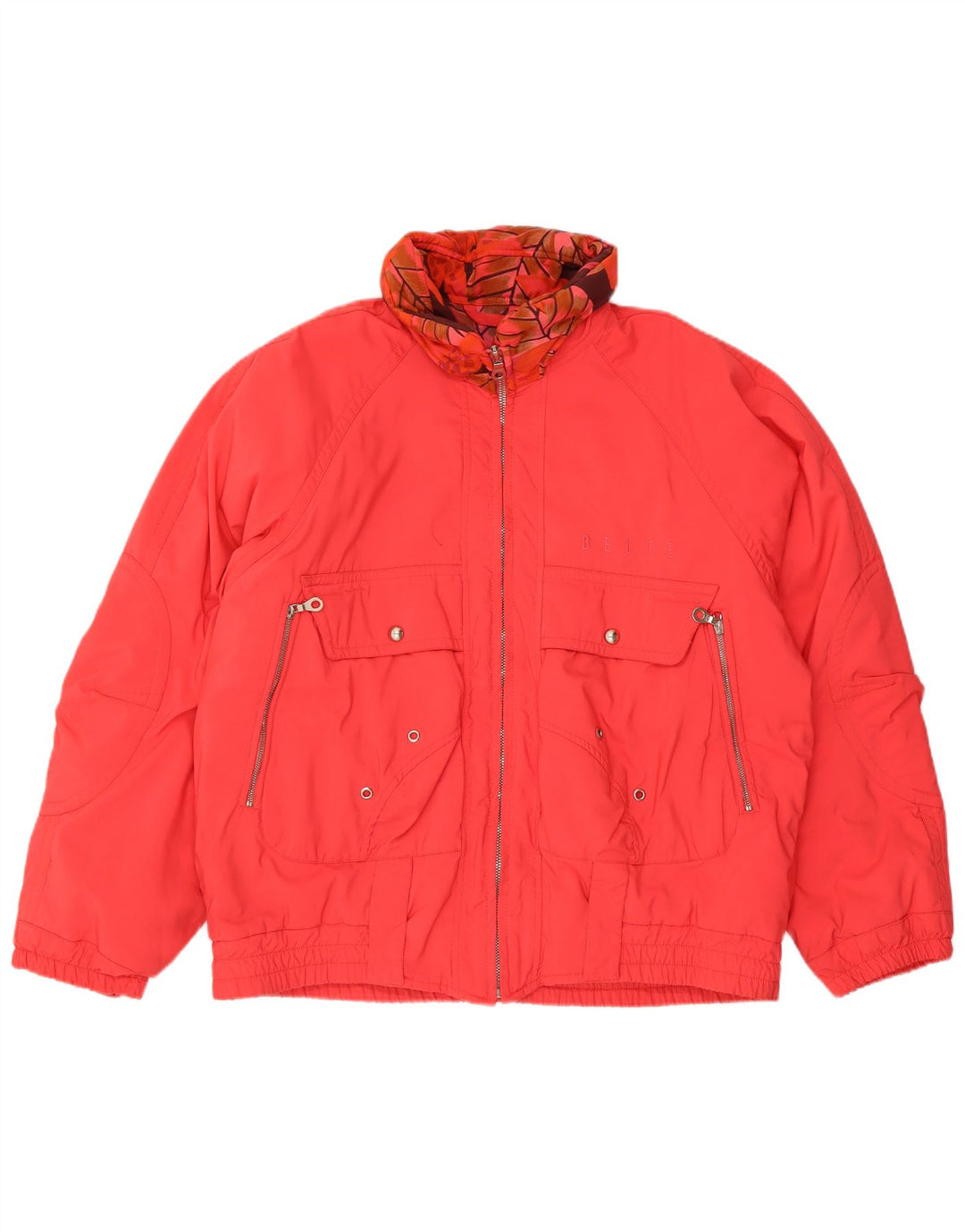 Belfe Womens Relaxed Fit Windbreaker Jacket IT 48 XL Rød Nylon