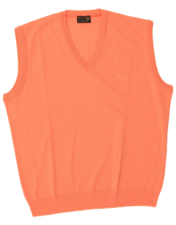 Vintage herrevest tanktop stor orange uld
