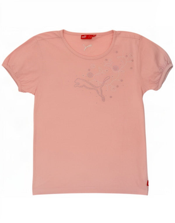 Puma Grafisk T-Shirt Top UK 10 Small Pink