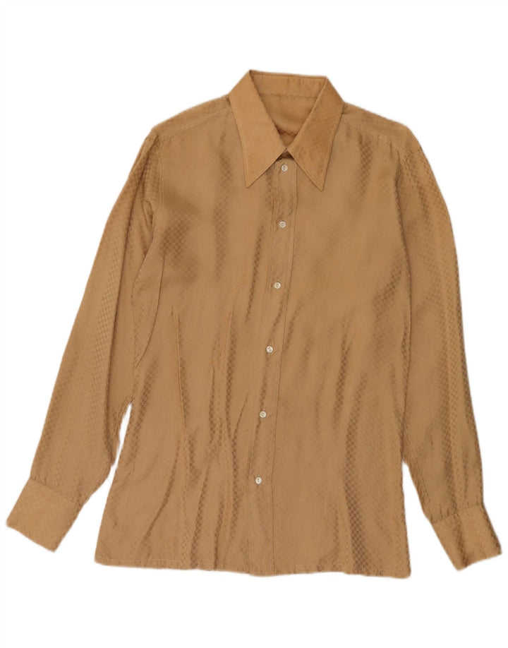 Vintage herreskjorte lille brun geometrisk