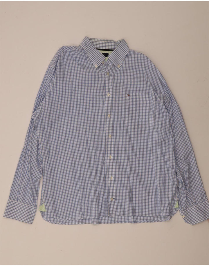 Tommy Hilfiger herreskjorte 2XL blå ternet bomuld