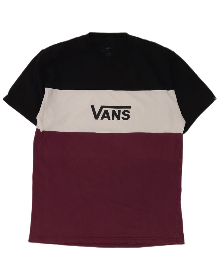 Vans Herre grafisk T-shirt Top Stor flerfarvet Colourblock Bomuld