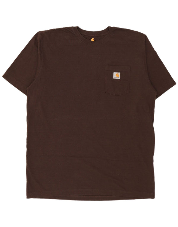 Carhartt Herre høj Original Fit T-Shirt Top XL Brun Bomuld