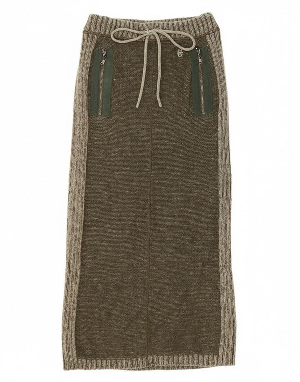 Conte of Florence Damestrik midi-nederdel Small W26 Khaki Colourblock