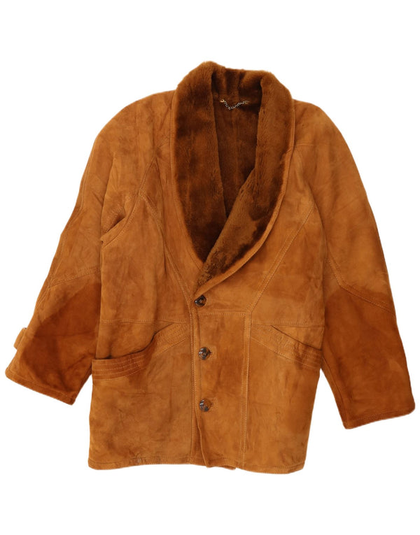 Vintage Herre Shearling Jacket IT 54 2XL Brun