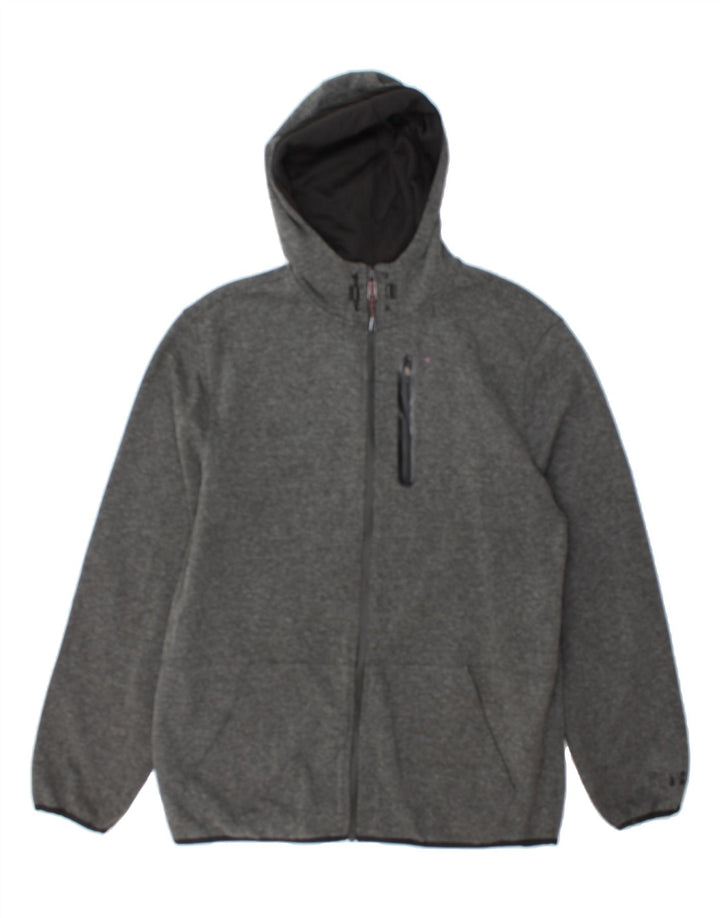RUSSELL ATHLETIC Mens Zip Hoodie Sweater UK 38/40 Medium Grey Polyester Vintage Russell Athletic and Second-Hand Russell Athletic from Messina Hembry 