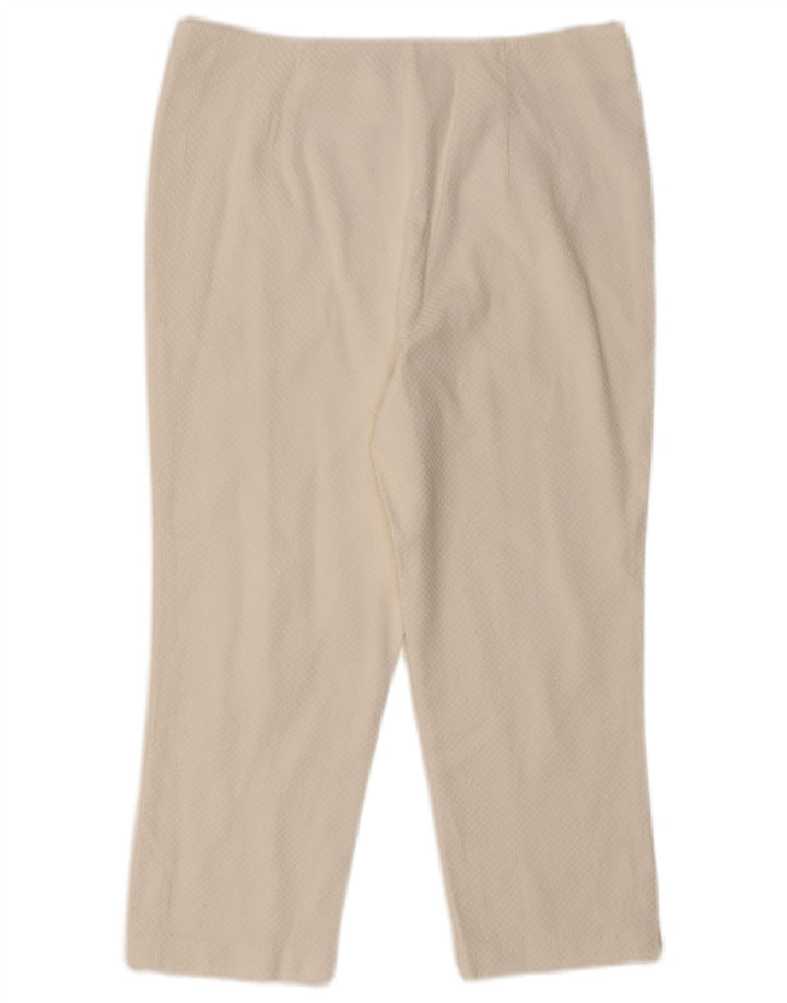 Luisa Spagnoli Dame Capri Bukser IT 44 Medium W30 L21 Hvid Bomuld