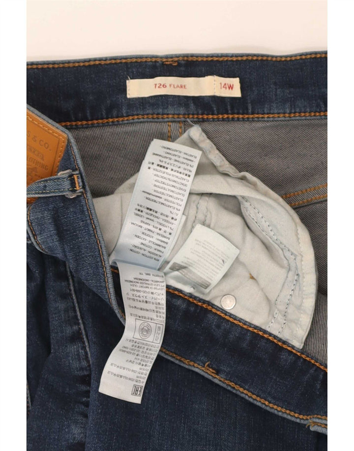 Levi's Dame 726 Flared Jeans US 14 XL W36 L33 Blå Bomuld