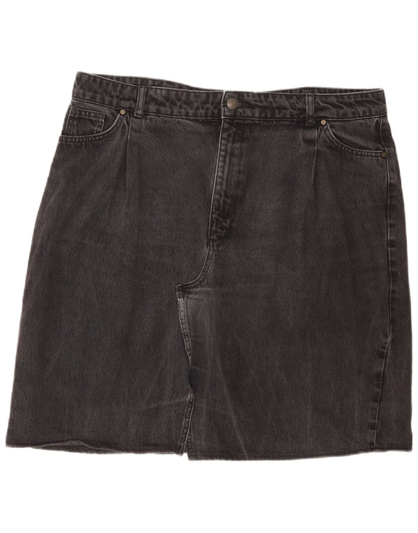 John Lewis Dame Denim Nederdel UK 18 XL W38 Sort Bomuld