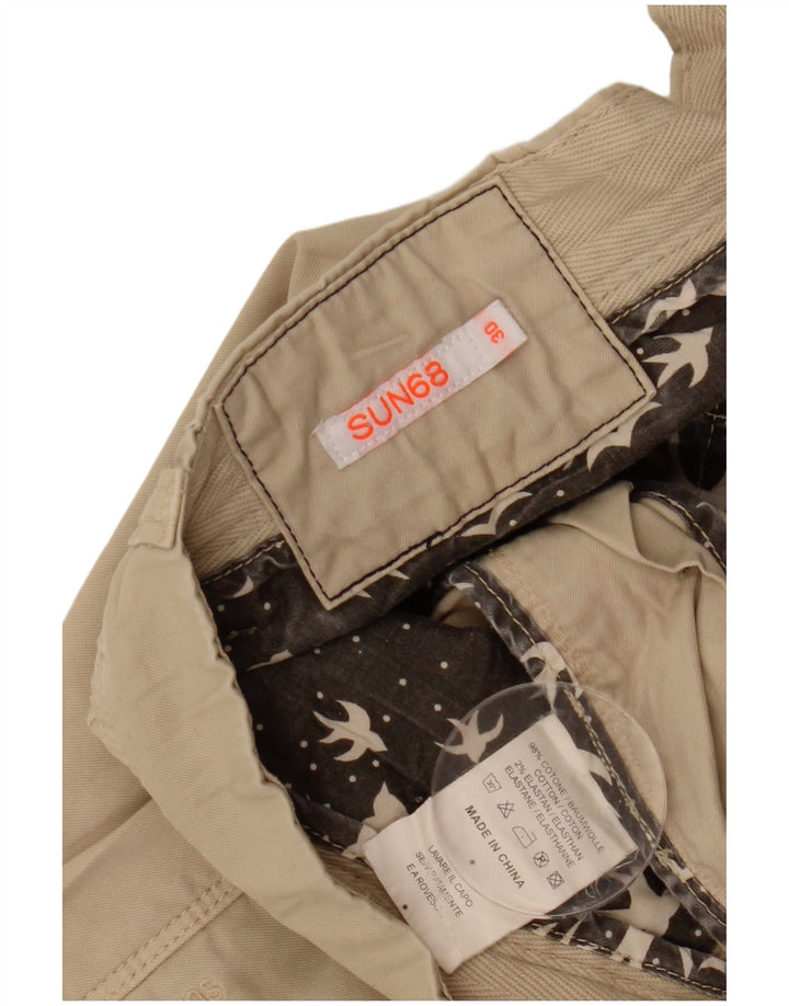 Sun68 Herre Straight Cargo Bukser W30 L30 Beige Bomuld