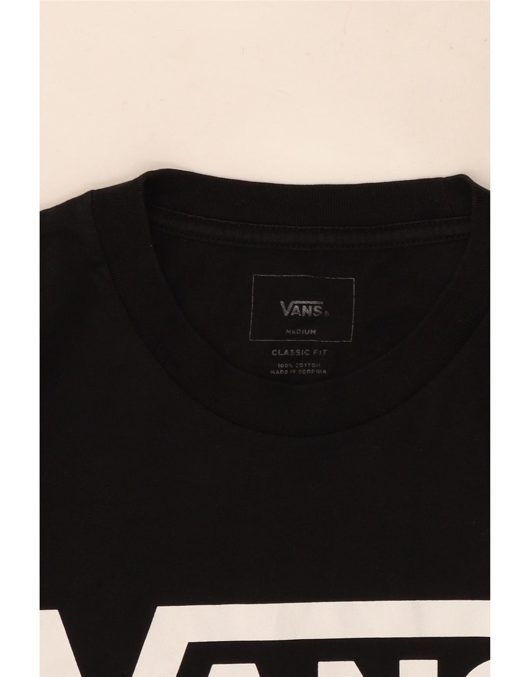 Vans Herre Classic Fit Grafisk T-Shirt Top Medium Sort Bomuld