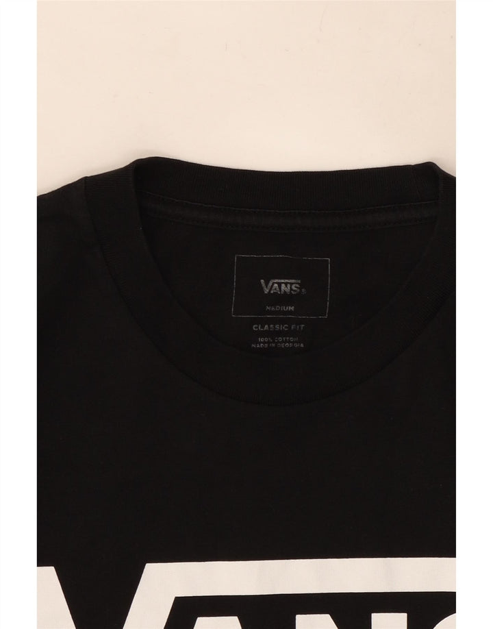 Vans Herre Classic Fit Grafisk T-Shirt Top Medium Sort Bomuld