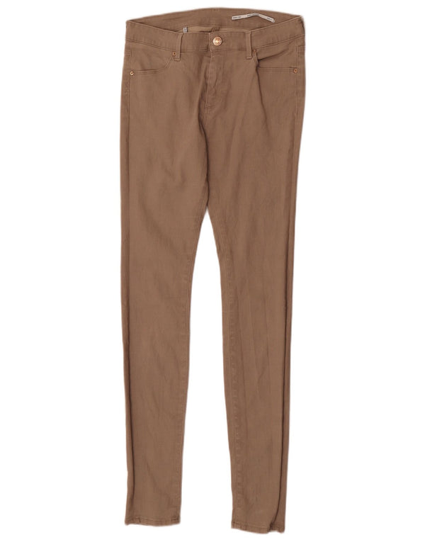 Zara Dame Mid Rise Skinny Casual Bukser EU 36 XS W26 L30 Beige