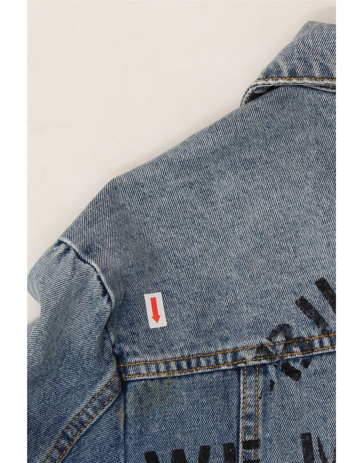 BILLABONG Boys Graphic Denim Jacket 9-10 Years Blue Cotton Vintage Billabong and Second-Hand Billabong from Messina Hembry 