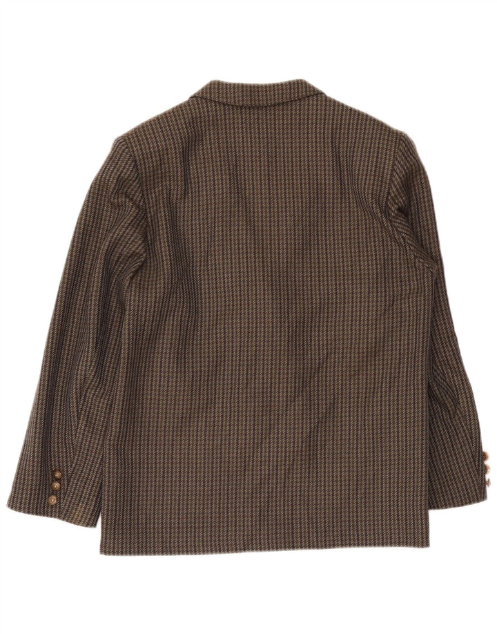 Vintage Dame Dobbeltradet Blazer Jacket UK 14 Medium Brown Houndstooth