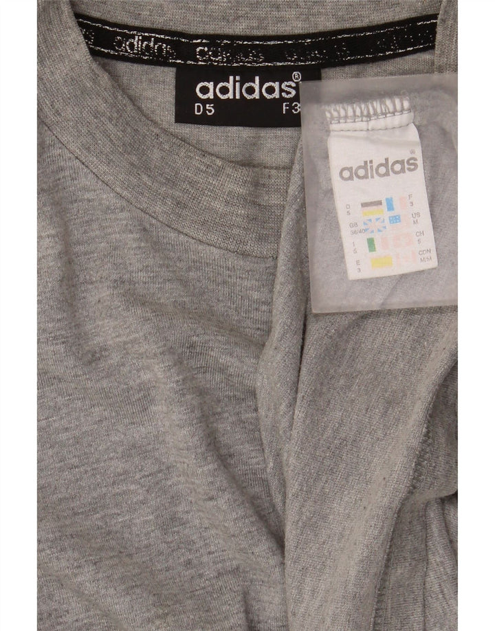 Adidas Herre Top Langærmet UK 38/40 Medium Grey Flecked Bomuld