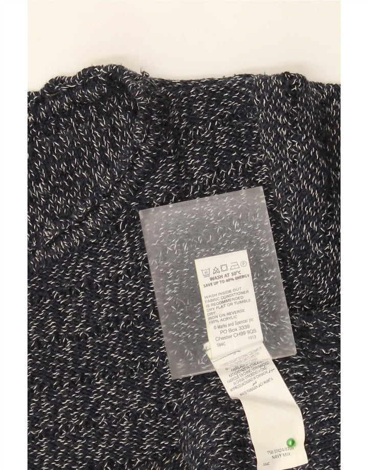Marks & Spencer Dame Boat Neck Jumper Sweater UK 12 Medium Navy Blue