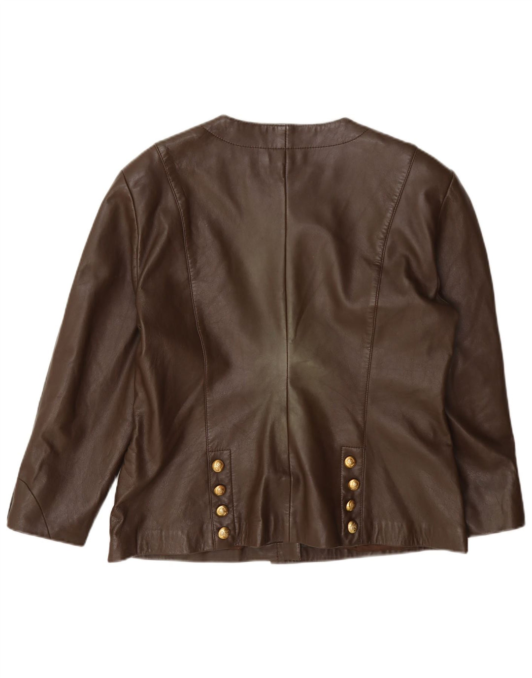 Alba Moda Dame Læder Blazer Jakke UK 14 Medium Brun