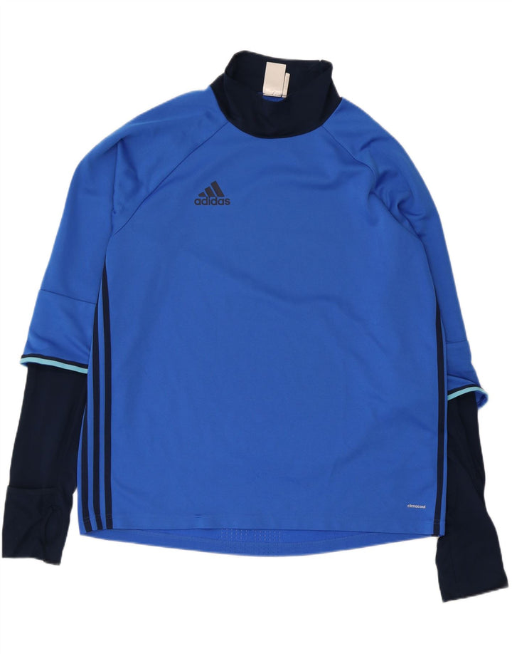 Adidas Herre Climacool Top Langærmet XL Blå Colourblock Polyester