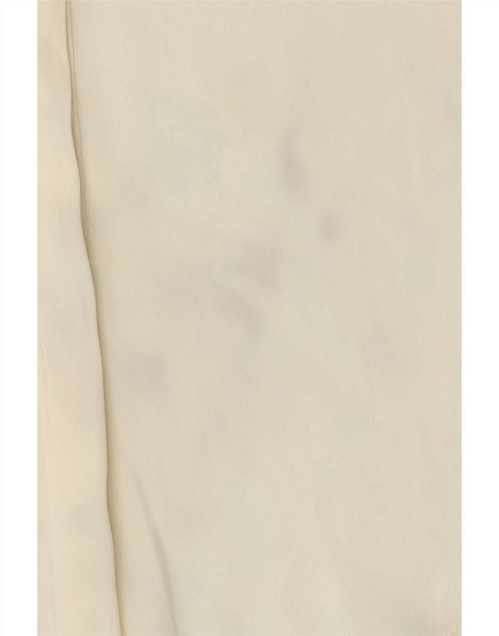 Zara Kvinders Skjorte Bluse UK 6 XS Off White Polyester