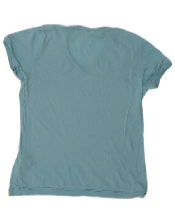 Champion Dame Easy Fit T-Shirt Top UK 12 Medium Blue Bomuld
