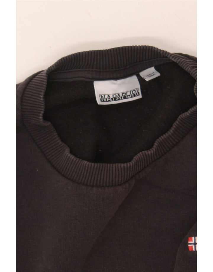 NAPAPIJRI Boys Sweatshirt Jumper 11-12 Years Black Cotton Vintage Napapijri and Second-Hand Napapijri from Messina Hembry 