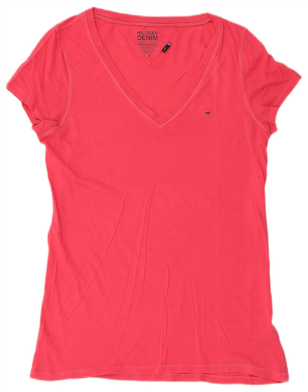 Tommy Hilfiger Dame T-Shirt Top UK 14 Large Pink