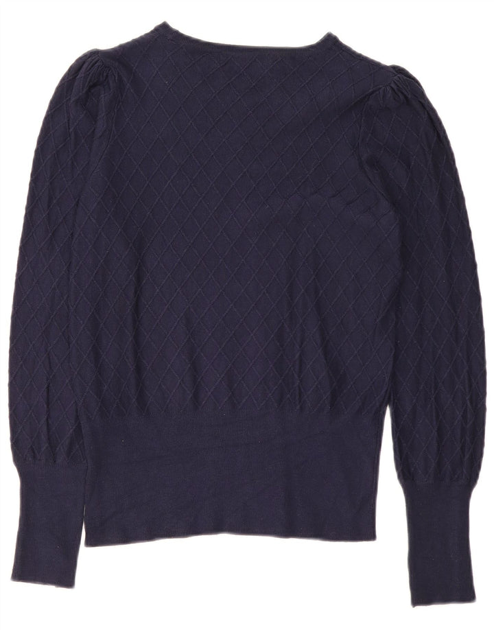 Marks & Spencer Dame Boat Neck Jumper Sweater UK 8 Small Navy Blue