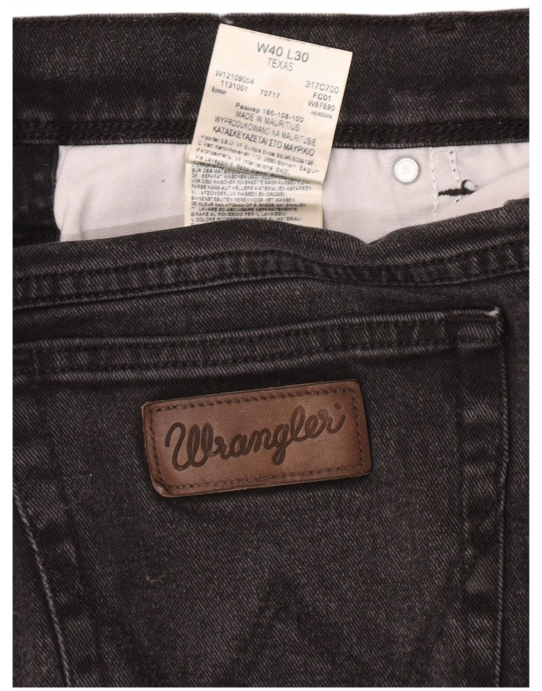 Wrangler Herre Texas Straight Jeans W40 L30 Grå Bomuld