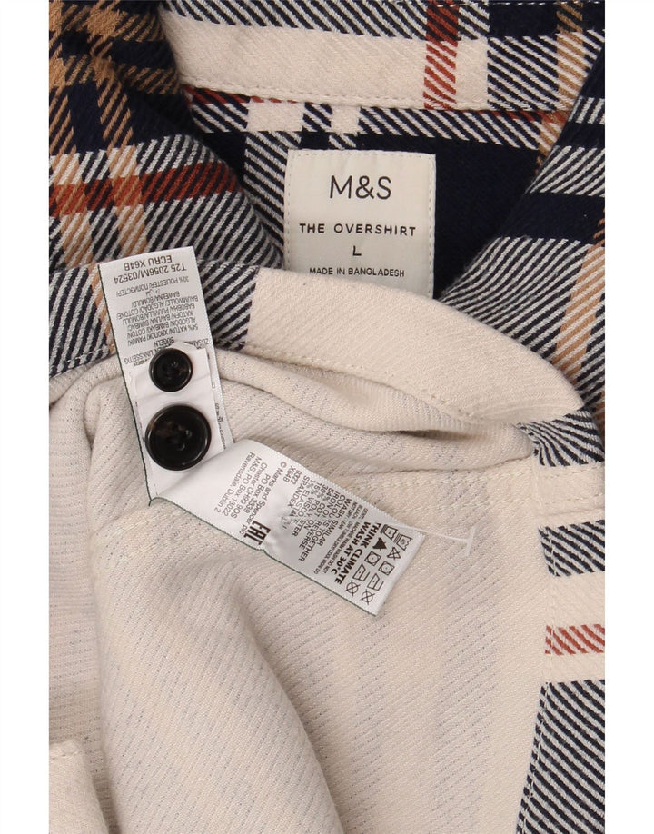 Marks & Spencer Herre Overshirt Flanellskjorte Stor flerfarvet Plaid