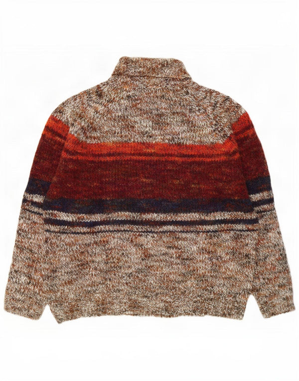 By American Mens Roll Neck Jumper Sweater Medium Multicolored Fair Isle