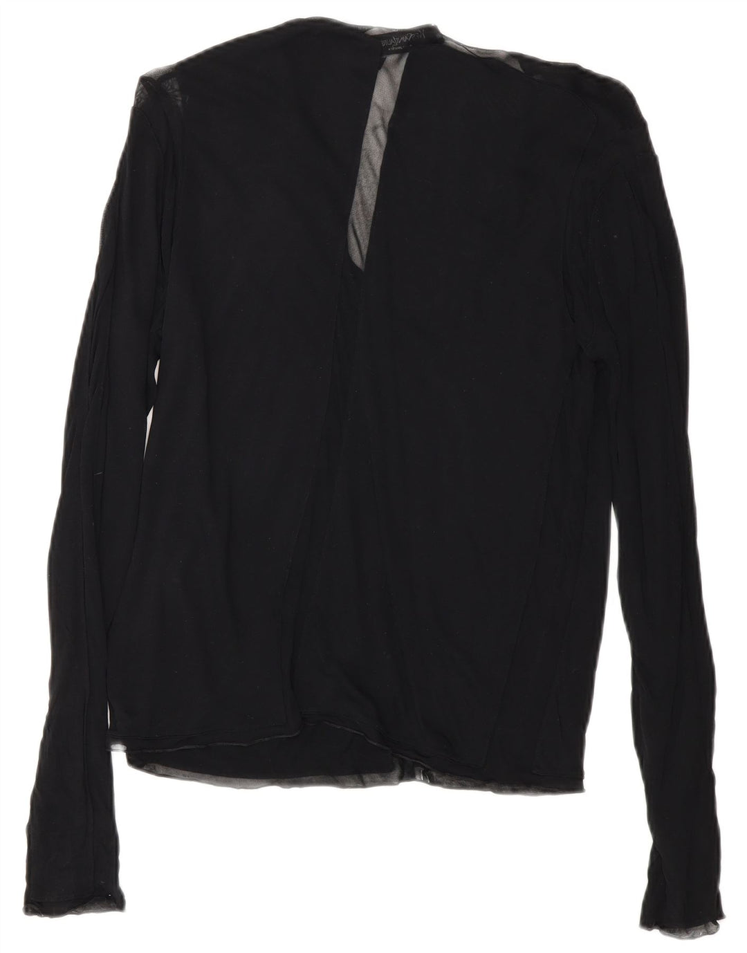 Yves Saint Laurent Dame Langærmet Bluse Top UK 12 Medium Sort Viscose