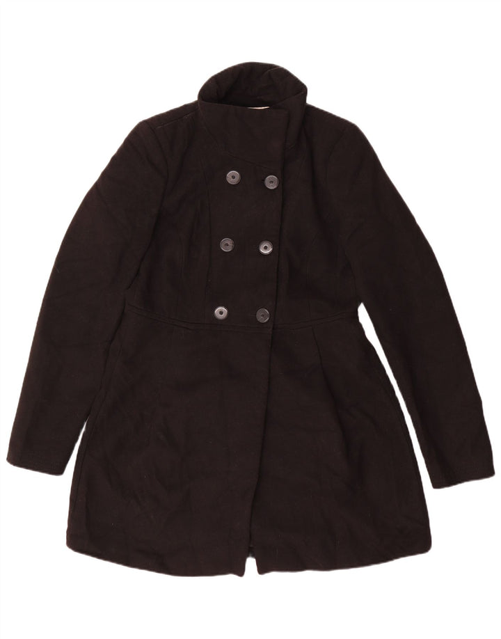 Zara Dame Trafaluc Dobbeltradet Frakke UK 14 Stor Sort Polyester