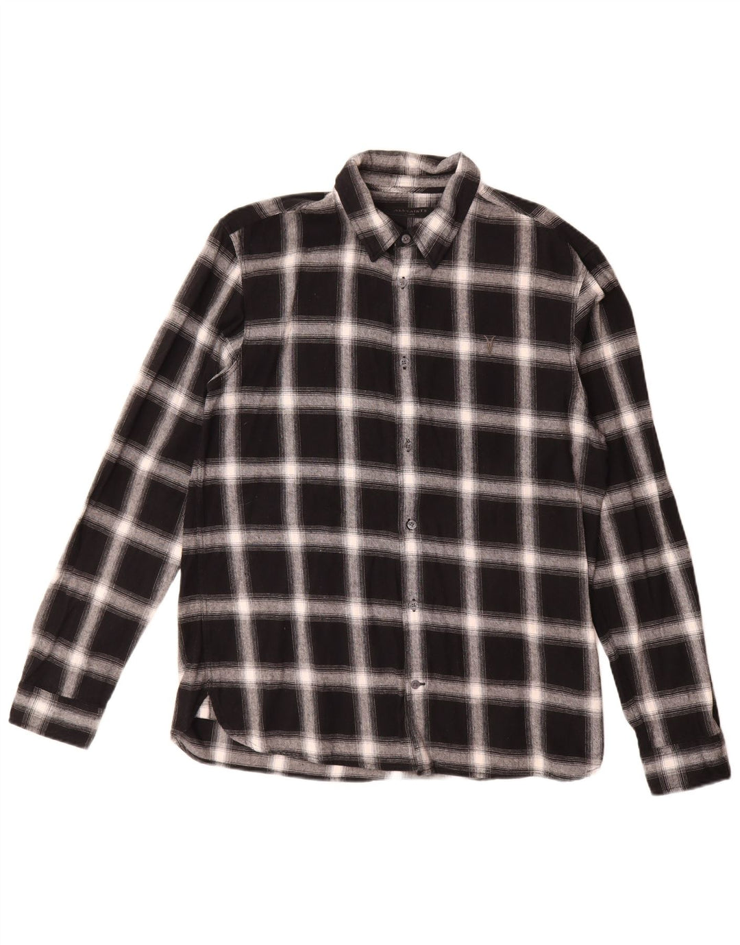All Saints Herre Flanelskjorte Stor sort ternet bomuld