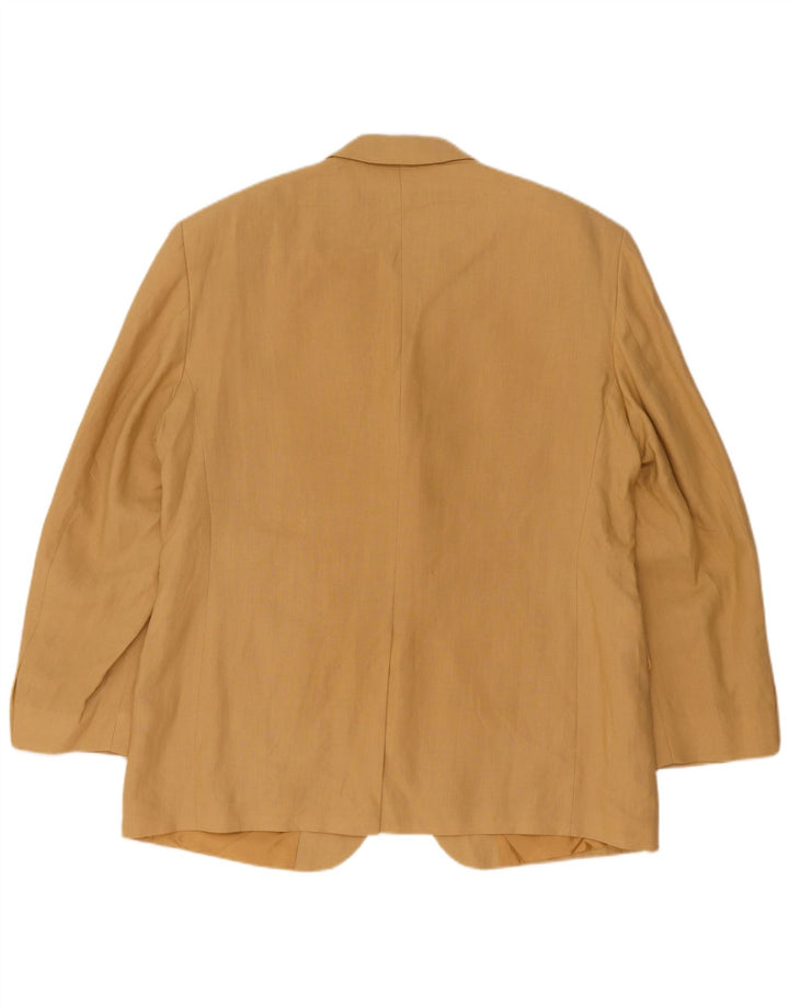 Marks & Spencer Herre 3 Button Blazer Jacket UK 42 Large Beige Linen